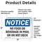 Signmission No Food Or Beverages In Pool Or On Wet Deck, 7 in W x Rectangle, Vinyl Decal OS-2PACK-NS-D-57-L-14566 - alternate 2